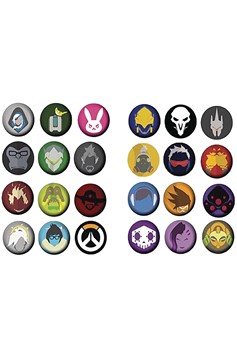 Overwatch 12 Pack Mini Button Set Display