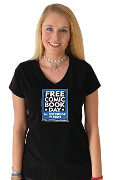 Free Comic Book Day Black Generic Logo Womens T-Shirt XL