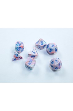 Festive: Mini-Polyhedral Pop Art/blue 7-Die set