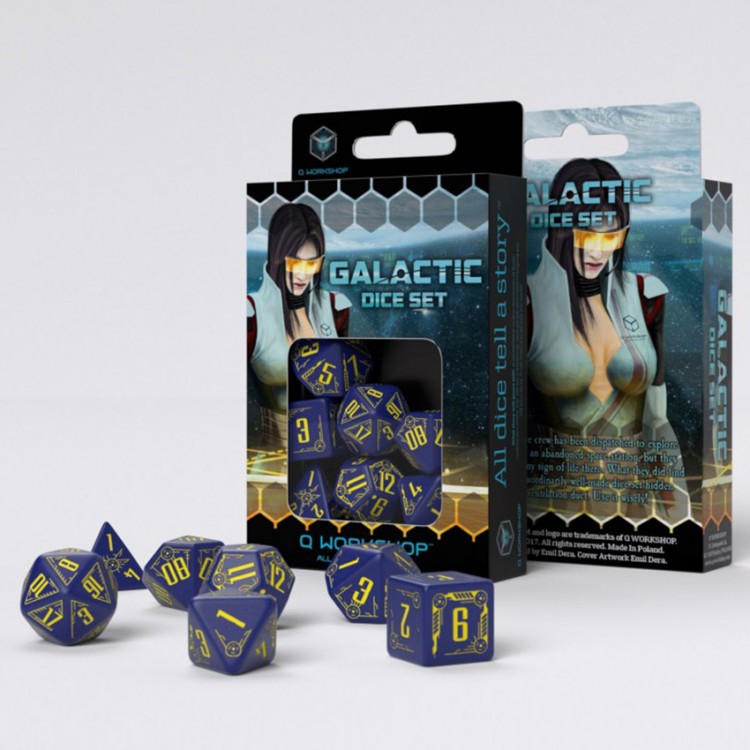 Galactic: Navy Yellow Dice Set