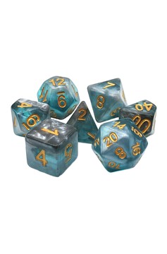 Old School 7 Piece Dnd Rpg Dice Set: Gradients - Cold Steel