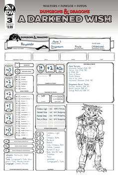 Dungeons & Dragons A Darkened Wish #3 Cover B Character Sheet