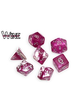 Gate Keeper Games Neutron Dice: 7-Die Polyhedral Set “Wine” (Medium-Bodied Red Wine) in Dice Keep!