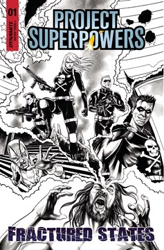 Project Superpowers Fractured States #1 Cover H 1 for 20 Incentive Rooth Black & White