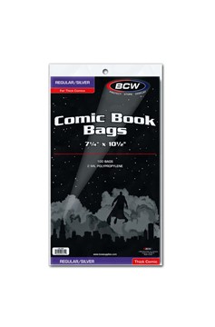 BCW Silver / Regular Comic Bags - Thick (100 Count)