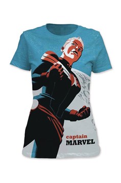 Captain Marvel Michael Cho Px Fitted T-Shirt Medium
