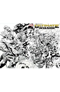 Ultimate Invasion #1 1 for 50 Incentive Bryan Hitch Wraparound Black & White Variant