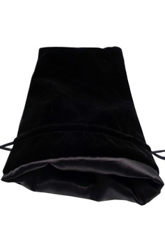 FanRoll: Large Velvet Dice Bag: Black with Black Satin