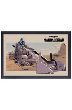 Star Wars The Mandalorian Speeder 11x17 Framed Print