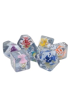 Old School 7 Piece Dnd Rpg Dice Set: Infused - Mushroom - Rainbow