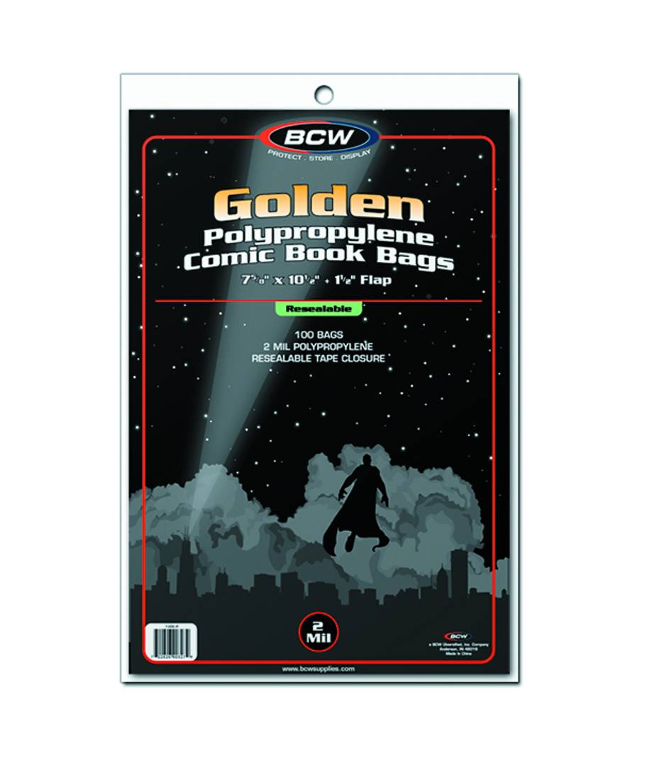 BCW Resealable Golden Comic Bags (100ct)
