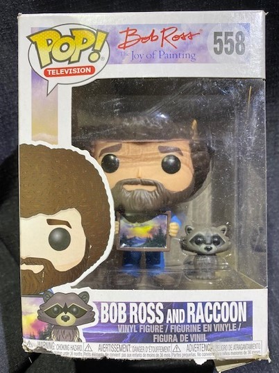 Funko Pop! Bob Ross - Bob Ross With Raccoon Figure Heavily Damaged Factory Packaging