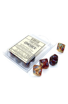 Set of 10 10-Sided Dice - Chessex Nebula Primary With Blue Numerals Luminary - Glows In The Dark!