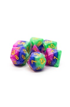 Old School 7 Piece Dnd RPG Dice Set Gradients - Jester's Court