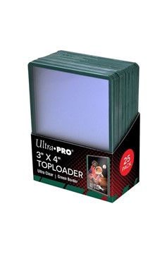 Ultra Pro 3x4 Clear Top Loader Green Border (Pack)