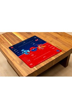 Red and Blue Dragon with Pokemon Compatible Zones - Playmat