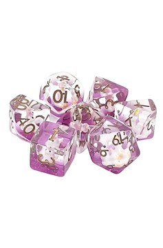 Old School 7 Piece Dnd RPG Dice Set Animal Kingdom - Pink Unicorn