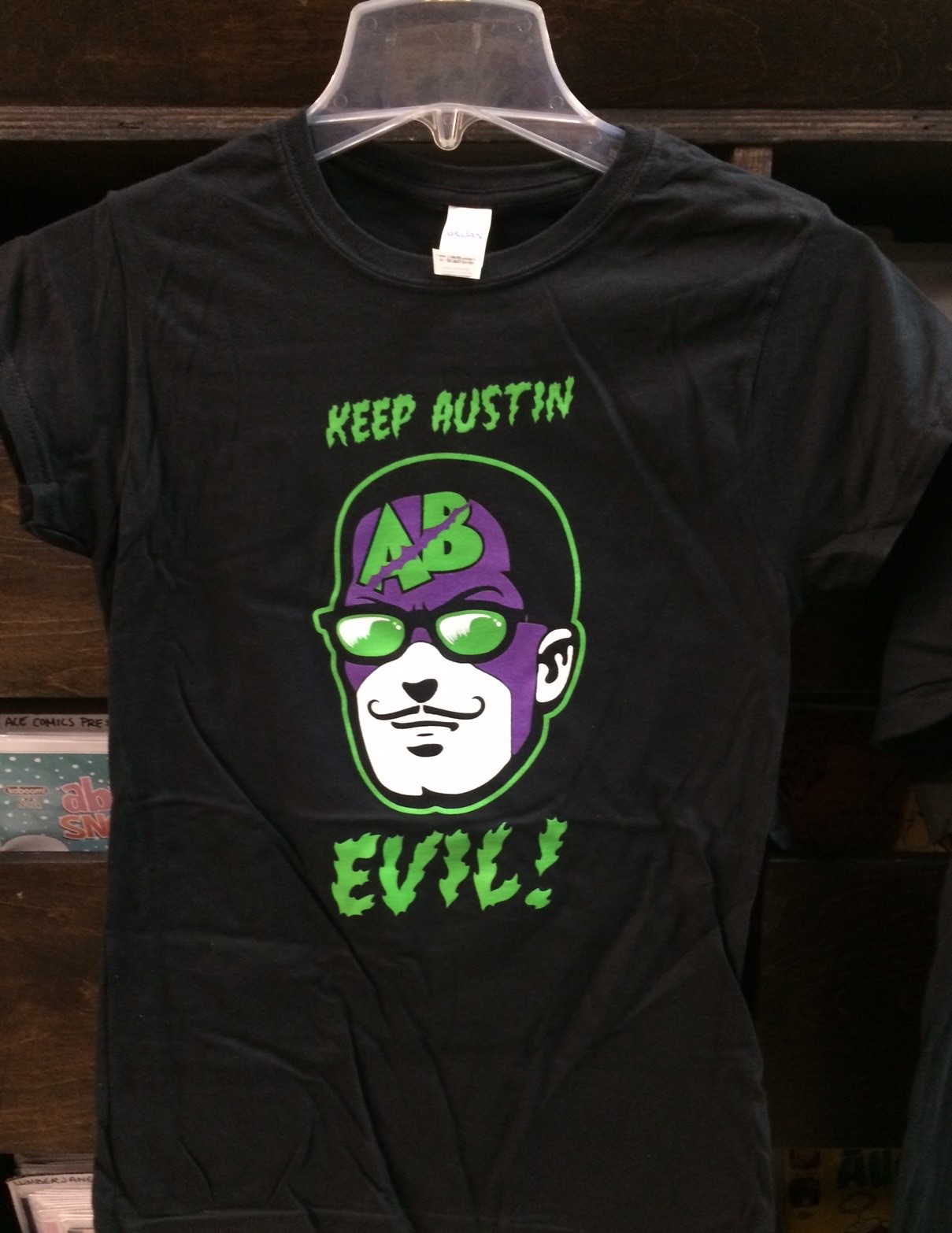 Keep Austin Evil Austin Books T-Shirt Ladies XL
