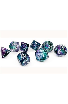 Chessex Lab Dice Series 8: Nebula Fluorite With White Numbers (7Ct)