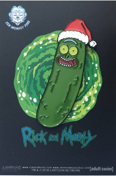 Rick and Morty Santa Hat Pickle Rick Pin