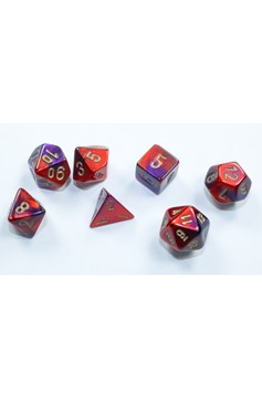 Chessex Dice: Gemini Purple-Red /gold Mini-Polyhedral 7-Die Set