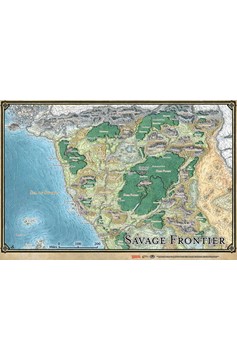 Dungeons & Dragons RPG: Forgotten Realms - Savage Frontier Map (31in x 21in)