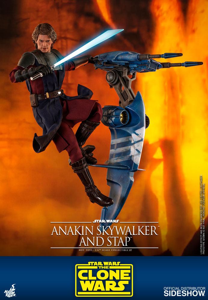 Hot Toys Star Wars The Clone Wars Anakin Skywalker & Stap 1/6 Action Figure