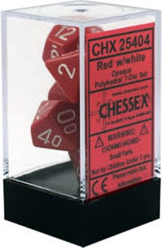 Dice 7-Set: Chx25404 Opaque Set Red White (7)