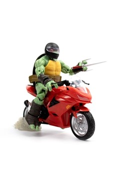 Teenage Mutant Ninja Turtles Bst Axn Action Figure With Vehicle Raphael With Motorcycle (Idw Comics)