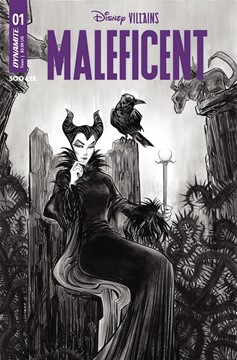 Disney Villains Maleficent #1 Cover Za 1 for 10 Last Call Incentive Lee Black & White