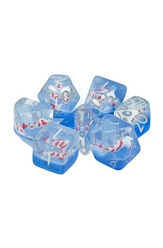 Old School 7 Piece Dnd Rpg Dice Set: Animal Kingdom - Koi Fish - Red W/ Blue