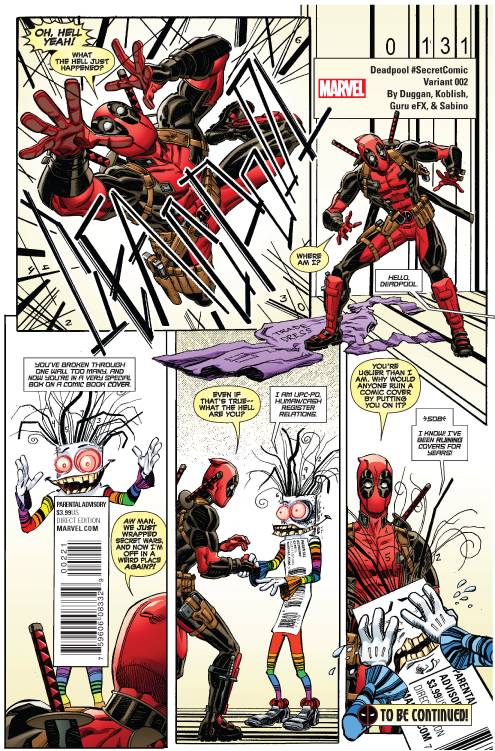 Deadpool #2 Koblish Secret Comic Variant