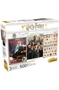 Aquarius Harry Potter 500 Piece 3 In 1 Puzzle