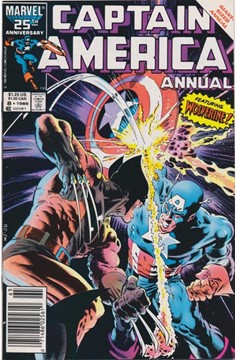 Captain America Annual #8 [Newsstand]-Fine (5.5 – 7) [Iconic Mike Zeck Cover, 1st App. of Tess-One]