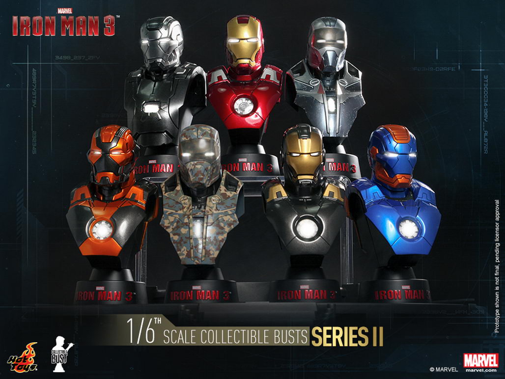 Hot Toys Iron Man 3 1:6 Scale Deluxe Bust Set Series 2