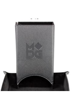 Metal Dice Games Leather Fold Up Dice Tower Black