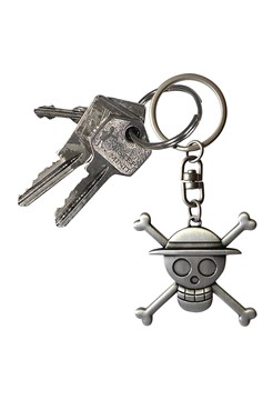 One Piece Straw Hat Pirates Jolly Roger Metal Keychain