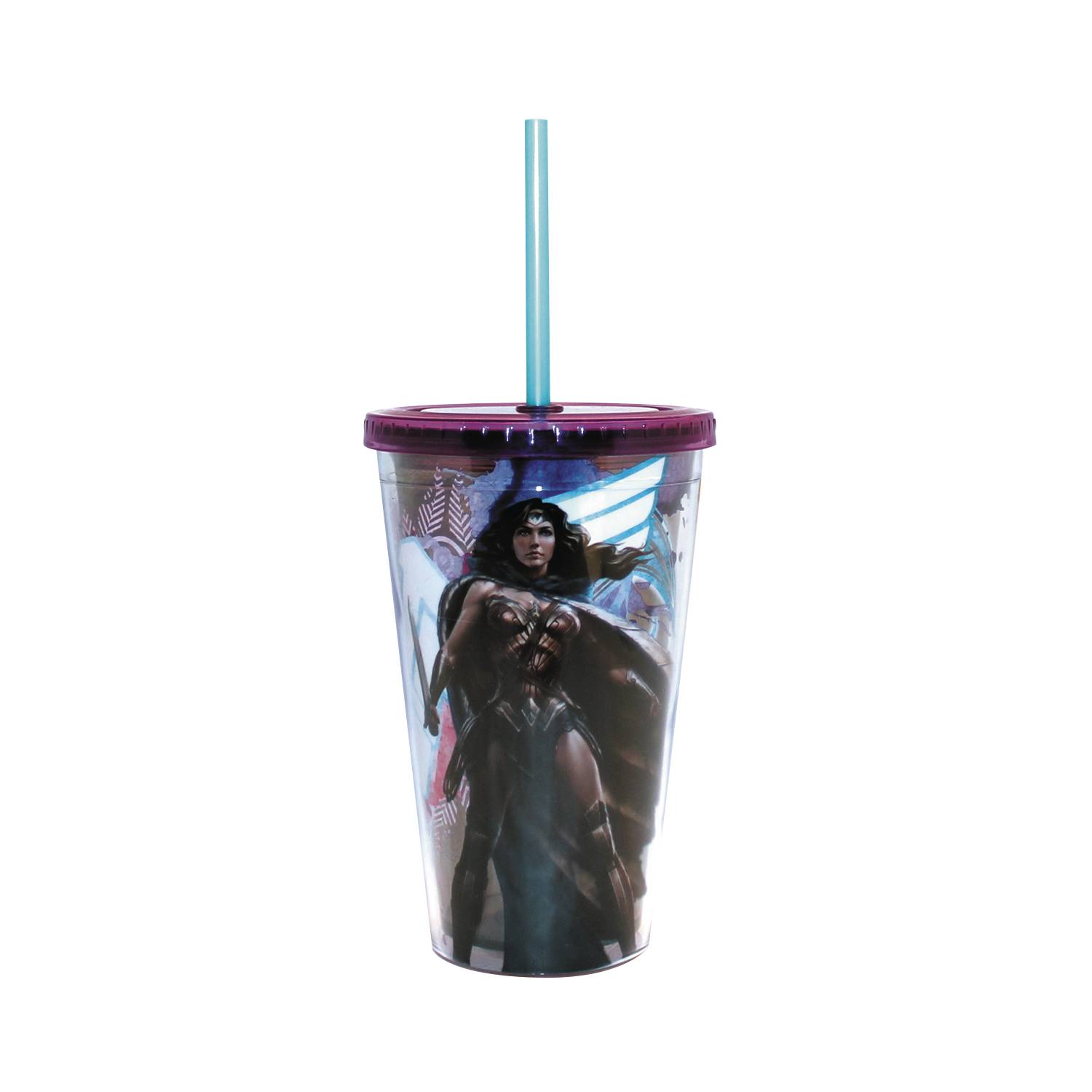 Wonder Woman Logo 16 oz. Flip-Straw Travel Cup