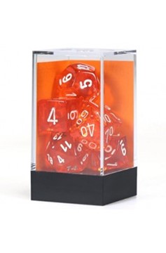 Dice 7-Set: Translucent Orange/White