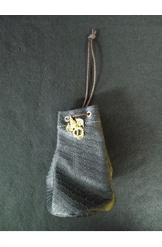Medium Dragonhide Drawstring Dice Bag (Black)