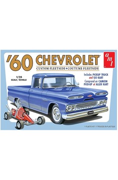 '60 Chevrolet Custom Fleetside Pickup W/ Go-Kart Model Kit 1:25