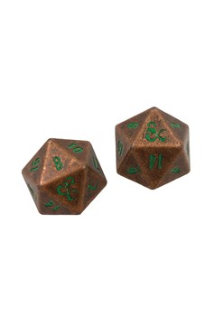 Dungeons & Dragons Heavy Metal Copper & Green D20 Dice Set