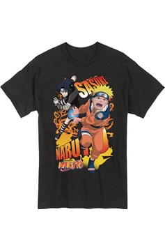 Naruto And Sasuke Black T-Shirt XXL