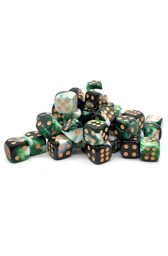 Old School Bag O' D6's 12Mm 50Ct: Vorpal - Green & White