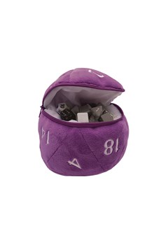 D20 Plush Dice Purple Bag