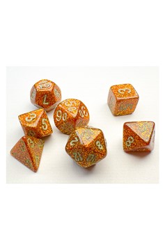 Chessex Dice Glitter: Mini-Polyhedral Gold/silver 7-Die Set