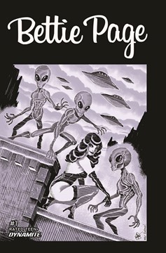 Bettie Page Alien Agenda #1 Cover S Last Call Teenage Mutant Ninja Turtles Homage Haeser Original