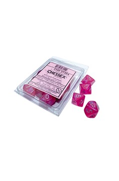 Chessex Borealis: Pink/Silver Luminary Set of Ten D10s