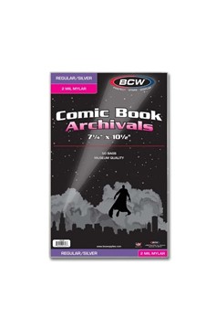 BCW Silver Comic Mylar Bags 2 Mil - Comics, Comic Books Storage Collecting Supplies, 7 1/4 X 10 1/2