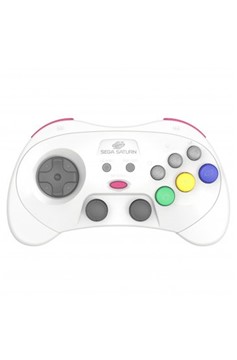 Sega Saturn Wireless 2.4 Ghz Pro Analog Controller For Saturn, Switch, Usb Devices-White